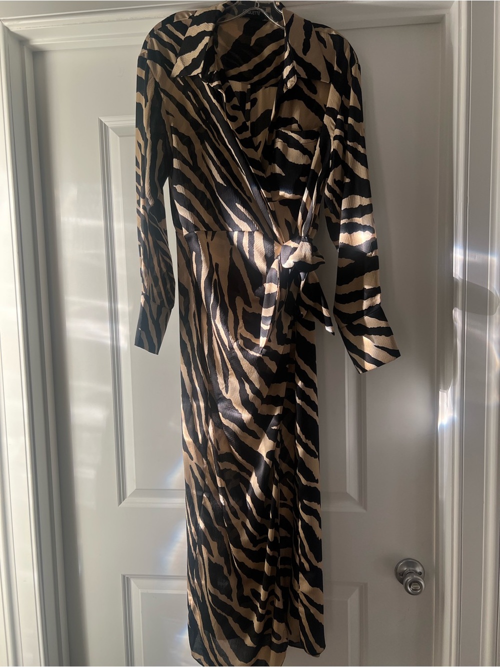 Zebra Print Wrap Dress